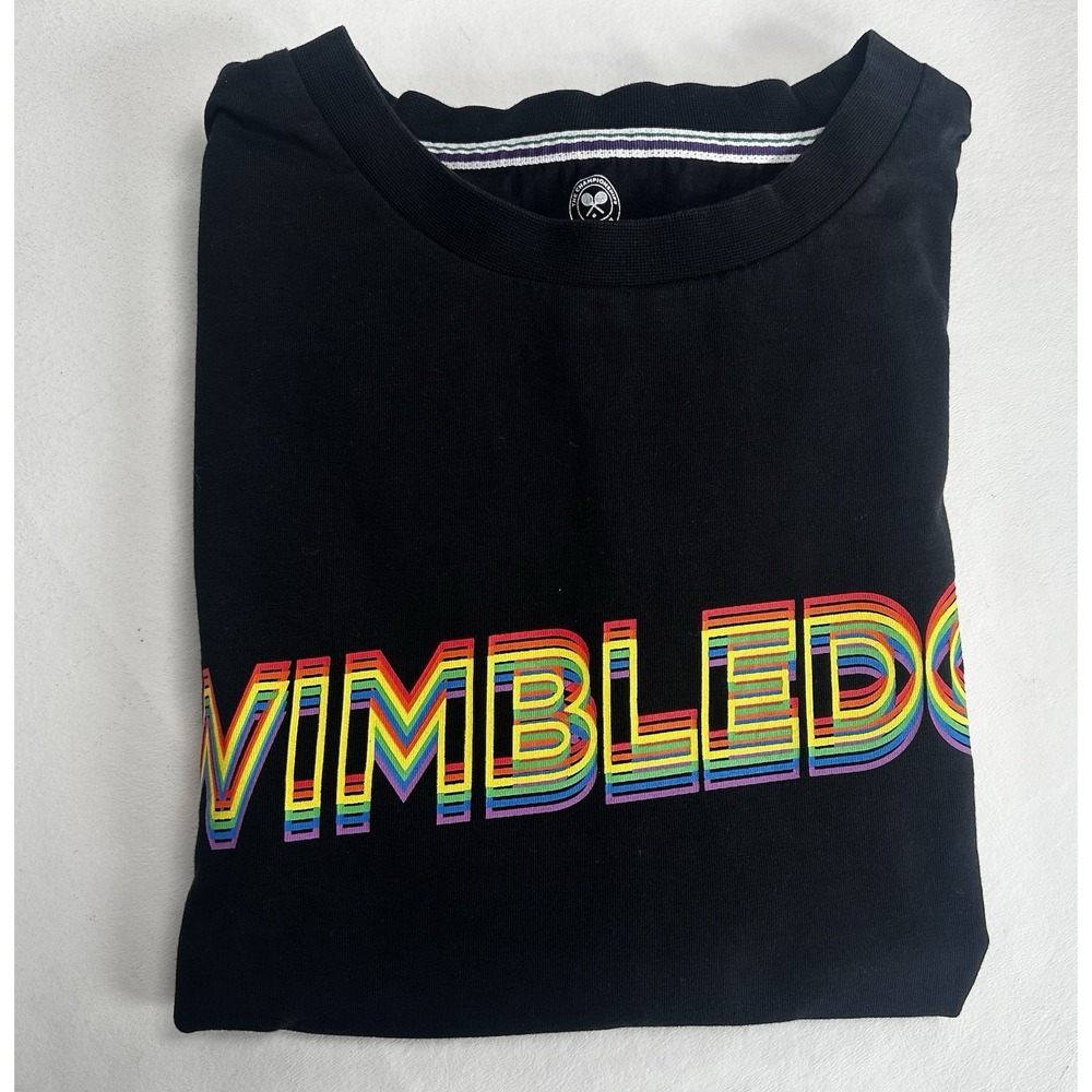 Wimbledon Shirt Mens Medium Black Graphic The Championship Tennis Sports Adult